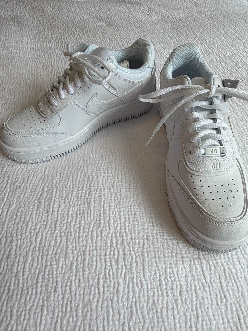 NWT Nike Air Force 1 Shadow Triple White Sneakers Women’s 8 - Picture 7 of 10